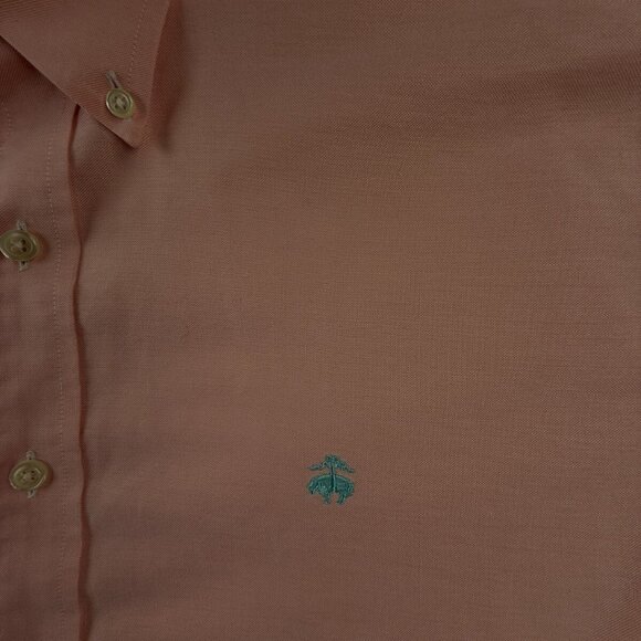 Brooks Brothers Button Up Shirt Cotton Long Sleeve Large Pink Oxford Non Iron - Picture 9 of 16